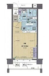 東京メトロ丸ノ内線 新宿御苑前駅 徒歩5分の賃貸マンション 6階1Kの間取り