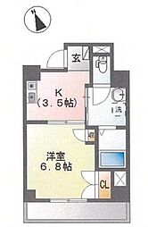 東京メトロ丸ノ内線 新宿御苑前駅 徒歩2分の賃貸マンション 6階1Kの間取り