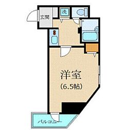 カスタリア新宿 1Kの間取図画像
