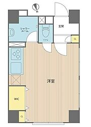 パルセ富久 ワンルームの間取図画像
