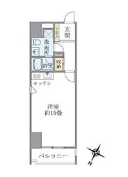 アーノンブライト一番町 ワンルームの間取図画像