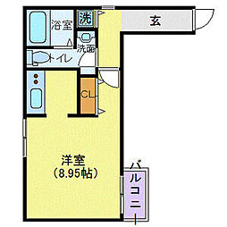 モデュロール赤坂 1Kの間取図画像
