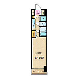 カスタリア新宿 1Kの間取図画像