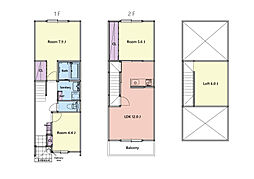 Unjoir 1階3LDKの間取り
