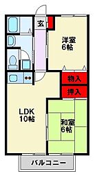 マキハウス 2LDKの間取図画像