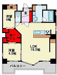 マテール穴生 2LDKの間取図画像