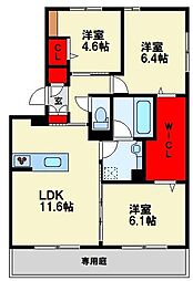 仮)D-ROOM鷹の巣2丁目 3LDKの間取図画像