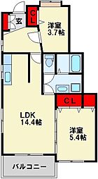 グランドステージ 2LDKの間取図画像