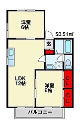 間取図画像 2LDK