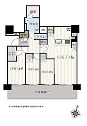 BrilliaTower箕面船場 TOP OF THE HILL 3LDKの間取図画像