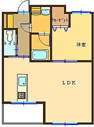 U-village本荘 1LDKの間取図画像