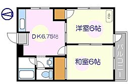 ライフ小島 1階2DKの間取り