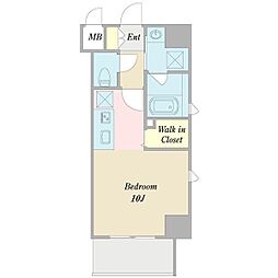 名古屋市営桜通線 今池駅 徒歩4分の賃貸マンション 12階ワンルームの間取り
