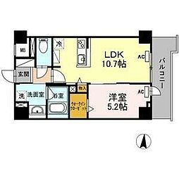 レジデンス丸の内七間町 1LDKの間取図画像