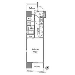 名古屋市営鶴舞線 鶴舞駅 徒歩9分の賃貸マンション 10階1Kの間取り