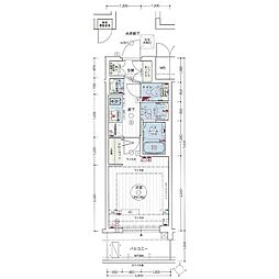 名古屋市営鶴舞線 鶴舞駅 徒歩9分の賃貸マンション 14階1Kの間取り