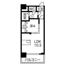 名古屋市営東山線 東山公園駅 徒歩3分の賃貸マンション 5階1LDKの間取り