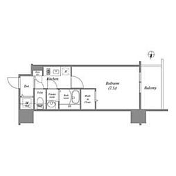 JR中央本線 鶴舞駅 徒歩8分の賃貸マンション 13階1Kの間取り