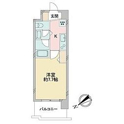 名古屋市営東山線 新栄町駅 徒歩6分の賃貸マンション 8階1Kの間取り