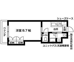 名古屋市営東山線 東山公園駅 徒歩5分の賃貸マンション 1階1Kの間取り