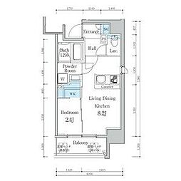 名古屋市営東山線 今池駅 徒歩3分の賃貸マンション 12階1LDKの間取り
