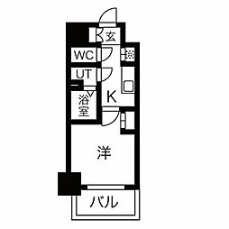 JR東海道本線 金山駅 徒歩7分の賃貸マンション 4階1Kの間取り