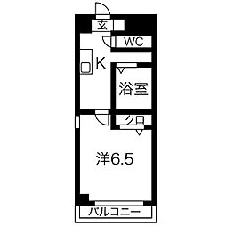 フォルトゥーナ荒畑 1Kの間取図画像