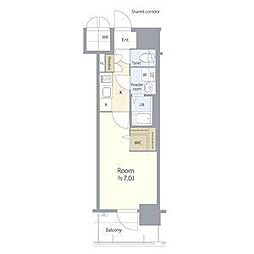 エスリード ザ・レガリア新栄ALTAIER 1Kの間取図画像