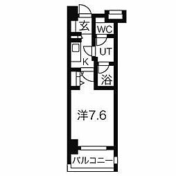 メリヴ鶴舞 1Kの間取図画像