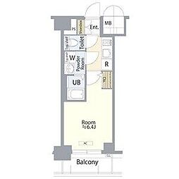 JR中央本線 鶴舞駅 徒歩6分の賃貸マンション 14階1Kの間取り