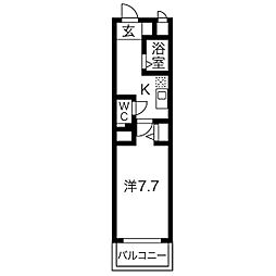 グレイス今池 1Kの間取図画像