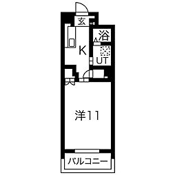 グランダール吹上 1Kの間取図画像
