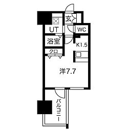 アドバンス名古屋モクシー 1Kの間取図画像