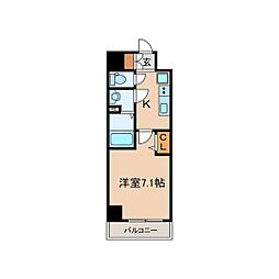 名古屋市営東山線 今池駅 徒歩5分の賃貸マンション 3階1Kの間取り