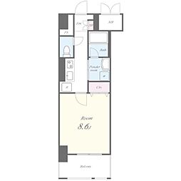 LISBLANC東別院 1Kの間取図画像