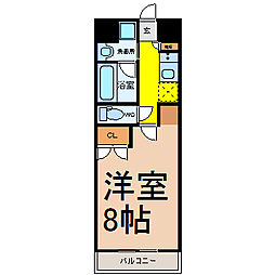 シテイライフ覚王山北 1Kの間取図画像