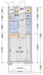 プレサンス鶴舞駅前ブリリアント 1Kの間取図画像