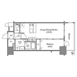 アドバンス名古屋モクシー 1LDKの間取図画像