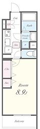 サンライズ滝子 1Kの間取図画像
