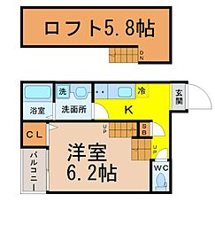EMブランドール 1SKの間取図画像