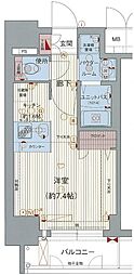 プレサンスナゴヤ桜通ビッグビート ワンルームの間取図画像