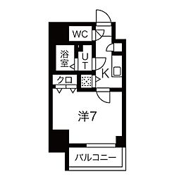 名古屋市営鶴舞線 鶴舞駅 徒歩5分の賃貸マンション 11階1Kの間取り