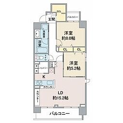 RAXA覚王山 2LDKの間取図画像