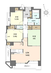 ユニーブル代官町 3LDKの間取図画像
