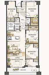 新瀬戸北山パーク・ホームズ 4LDKの間取図画像