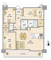 シャトレーステーション東刈谷ポルト・シュド 3LDKの間取図画像