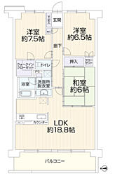 リーデンススクエア八田 3LDKの間取図画像