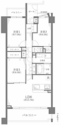 香久山パークスクエアノースリッジ 3LDKの間取図画像