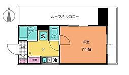 湘南パール 1Kの間取図画像