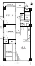 クイーンハイツ久地 3LDKの間取図画像